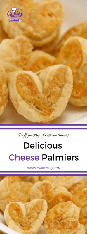 Cheese Palmiers are easy to make yourself. All you need is puff pastry, cheese and some egg wash and you can make your own cheese palmiers.