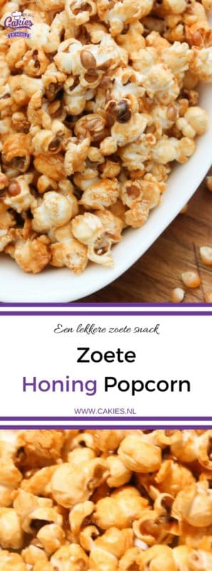 Deze Zoete Honing Popcorn is makkelijk om te maken en erg makkelijk om te blijven eten! Honing popcorn is een lekkere snack.